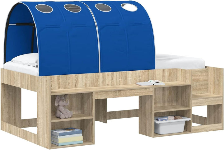 Bettunnel 2 Stück Blau 211 x 67,5 x 2 cm Polyester für Kingsize-Bett, zubehör Ersatzteil, rutschfest