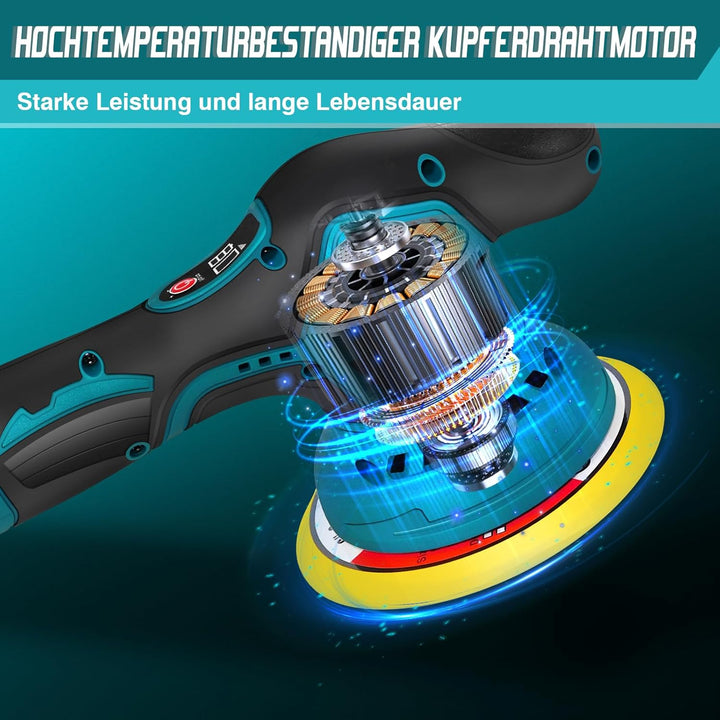 Akku Auto Poliermaschine 12V, Polierwachsmaschinen-Kit 22pcs, Exzenter Polierer für Auto, Exzenter P