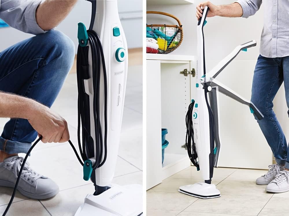 Leifheit Dampfreiniger CleanTenso mit heissem Wasserdampf gegen Bakterien, Dampfmop mit kurzer Aufhe