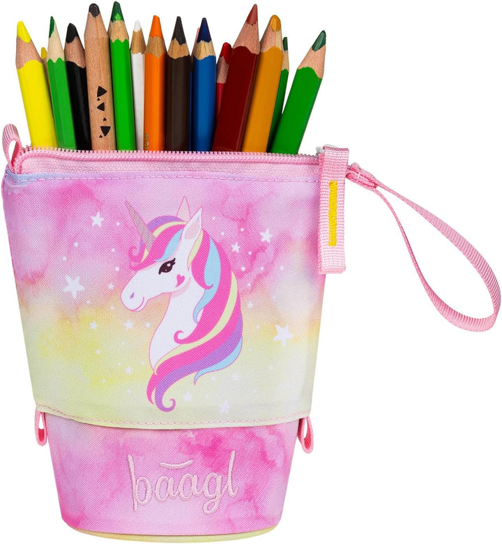 Baagl Federmäppchen Mädchen - Stifteetui Kinder - Mäppchen Etui für Schule - Robuste Federtasche & F