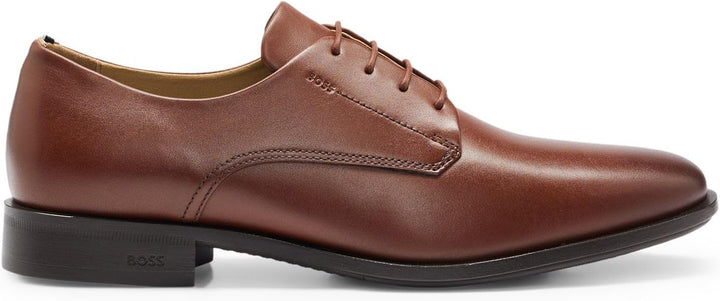 BOSS Herren Colby Derb Leder-Derbys mit Logo-Prägung Grösse 39.5 EU Braun, 39.5 EU Braun