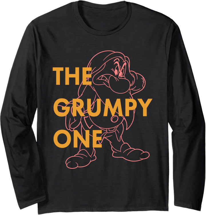 Disney Snow White Dwarf Grumpy The Grumpy One Outlined Langarmshirt
