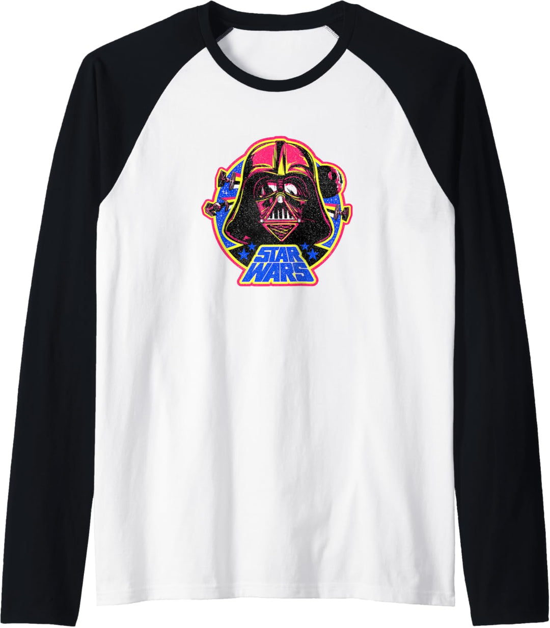 Star Wars Darth Vadar Neon Helmet Death Star Logo Raglan