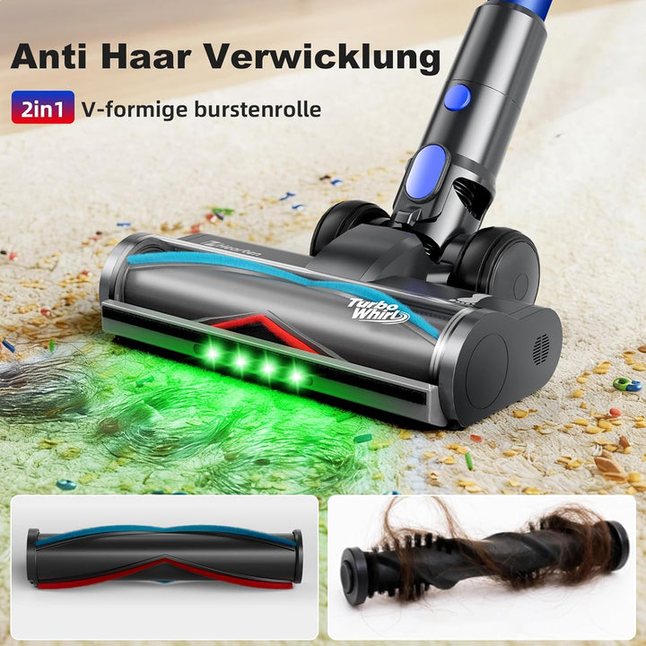 Hearten Akku Staubsauger 70000 Pa/600 W/65 Min. 4 Stufen, Schmutzsensor. 1,8 L Staubsauger Kabellos