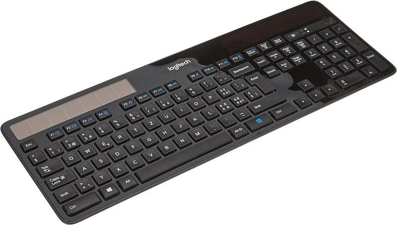 Logitech K750 Kabellose Tastatur, Solarbetrieben, 2.4 GHz Verbindung via Unifying USB-Empfänger, Hin