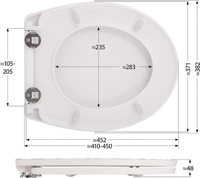 aquaSu® WC-Sitz mit Motiv Streifen | Duroplast Toilettendeckel mit Absenkautomatik | Belastbar bis 3