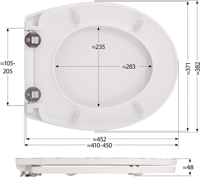 aquaSu® WC-Sitz mit Motiv Streifen | Duroplast Toilettendeckel mit Absenkautomatik | Belastbar bis 3