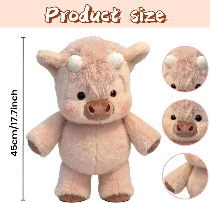 Running Cow Plush 45cm, Kuh Kuscheltier, Laufendes Kalb Plüschtier, Wildschwein Stofftier, Cartoon S