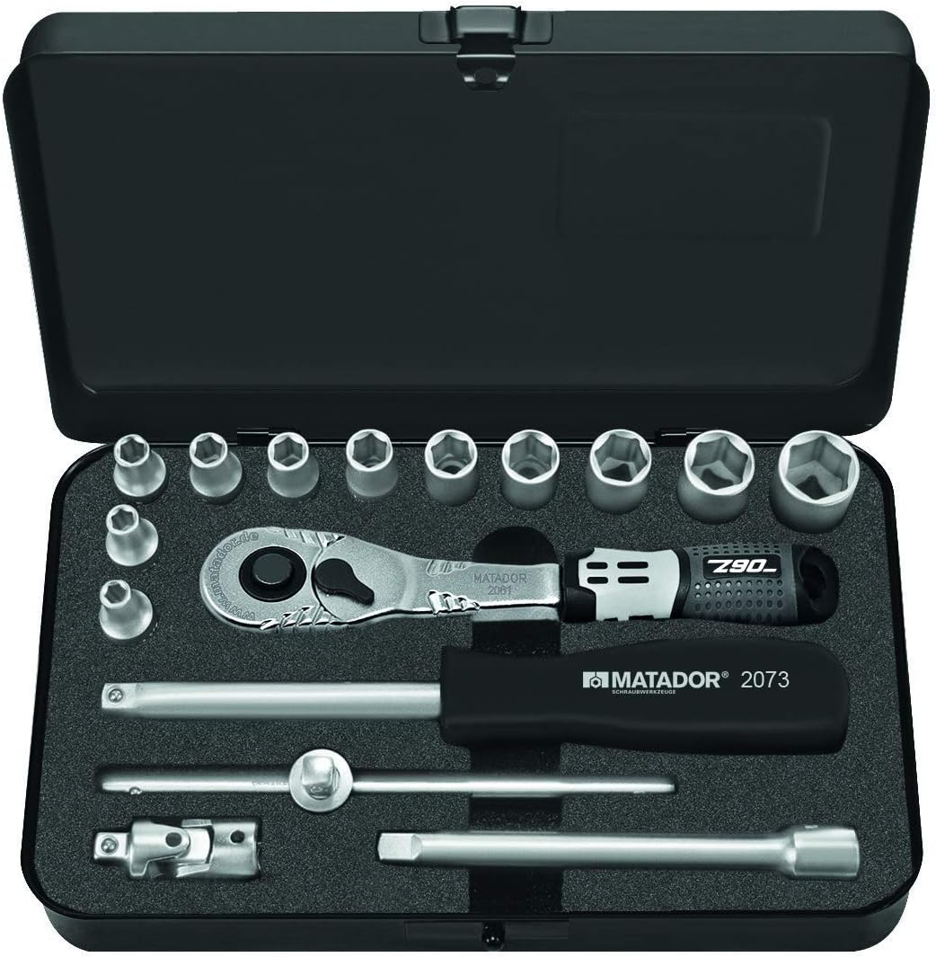MATADOR Schraubwerkzeuge 2115 9160 Steckschlüsselsatz, 6-kt, 6,3 mm (1/4""), 16-tlg." 16-teilig Metr