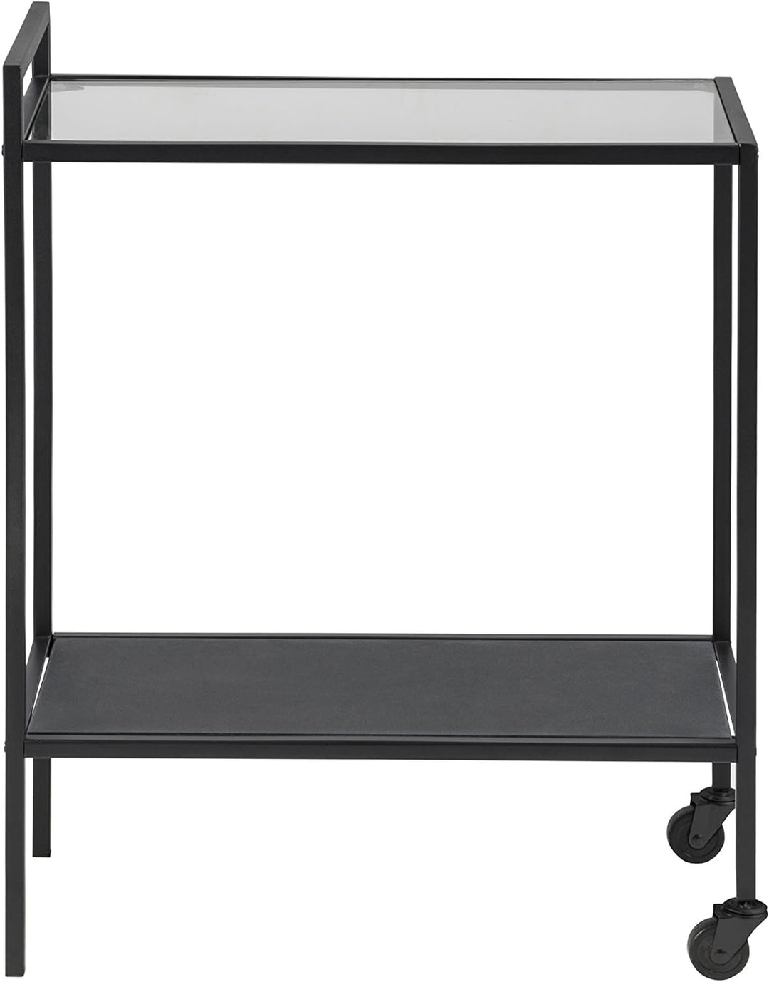AC Design Furniture Jörn Servierwagen, H: 75 x B: 60 x T: 30 cm, Klar/Schwarz, Glass/Metall, 1 Stk