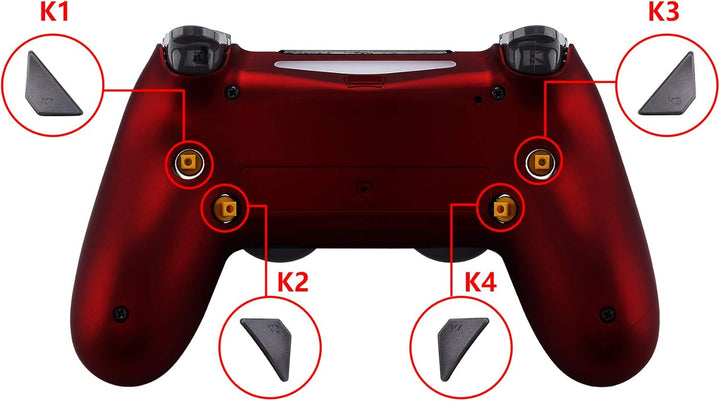 eXtremeRate Programmierbar Dawn Remap Kit für ps4 Controller, Rückseite Hülle Gehäuse Case&Upgrade-B