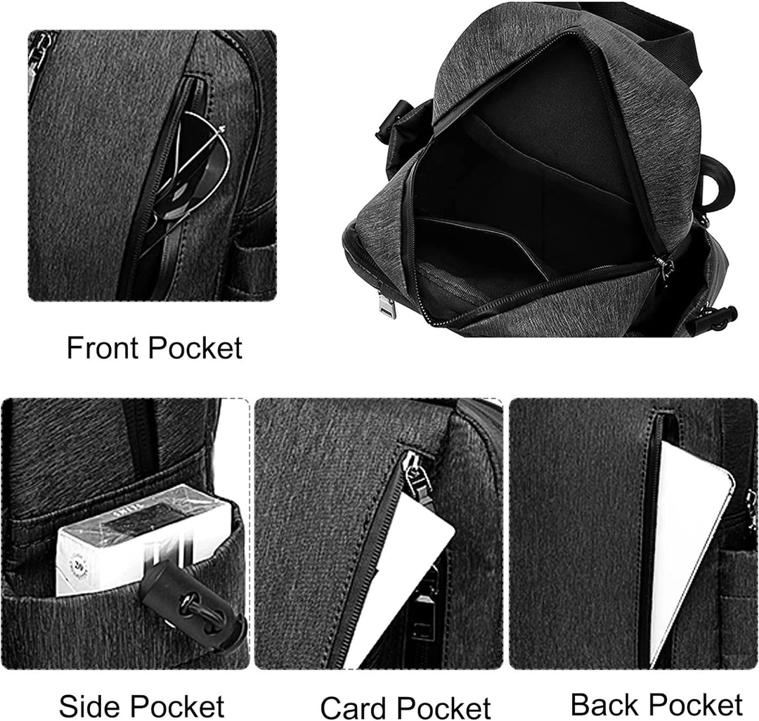 FANDARE Retro Brusttasche Sling Bag Sling Rucksack Schultertasche Crossbody Bag Business Umhängetasc