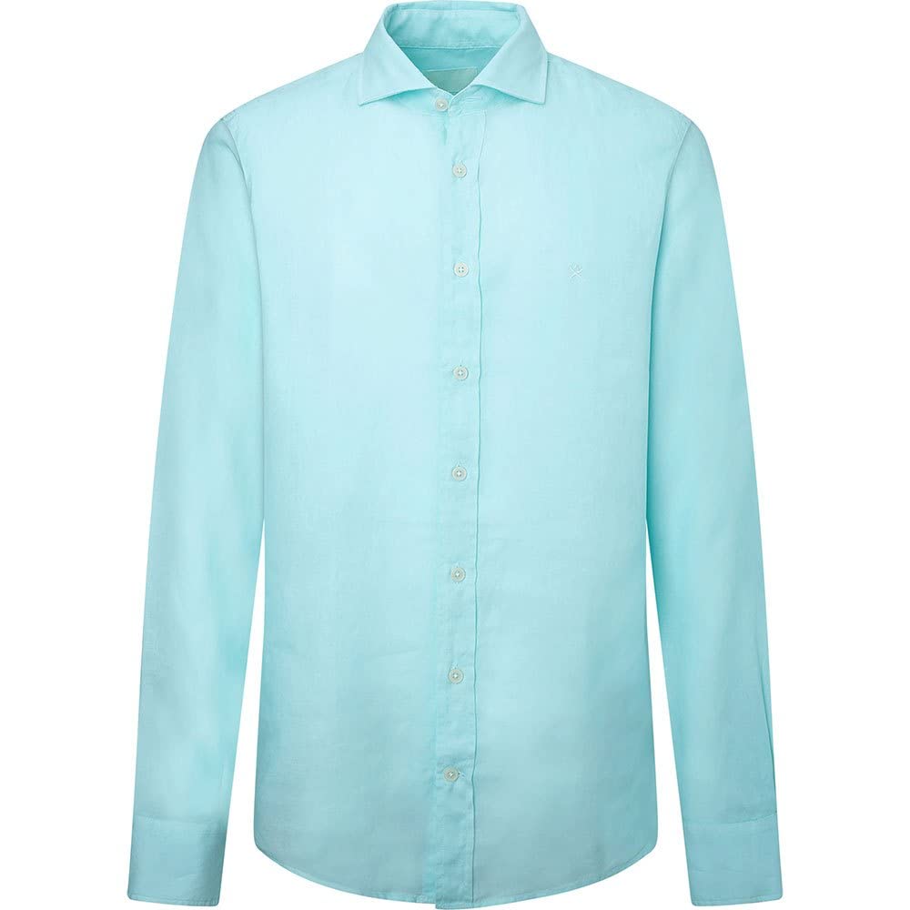 Hackett London Herren Garment Dyed Linen K Hemd XS Mint, XS Mint