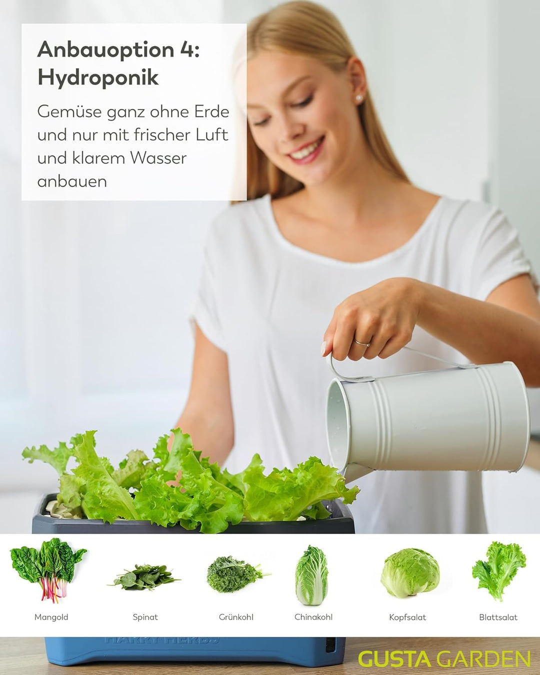 Harry Herbs - 4 in 1 Kräutertopf - Anzucht - Microgreens - Hydroponik - integriertes Wasserreservoir