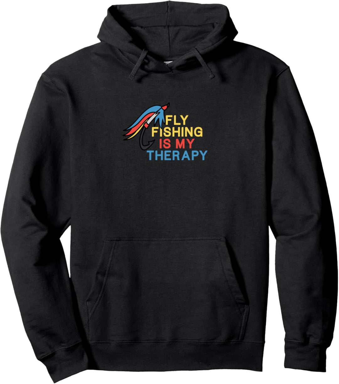 Angeln als Therapie Angler Forelle Ironisches Zitat Pullover Hoodie