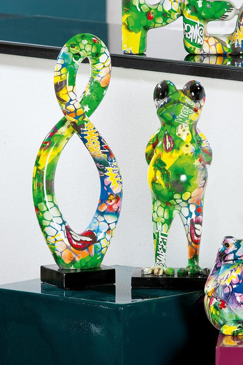 Casablanca Deko Tier Figur Skulptur Frosch - Moderne Kunst Dekoration aus Kunstharz - Street Art Des