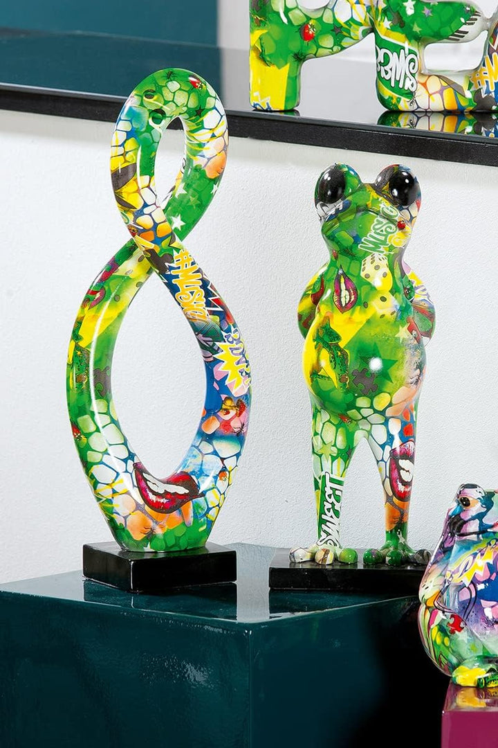 Casablanca Deko Tier Figur Skulptur Frosch - Moderne Kunst Dekoration aus Kunstharz - Street Art Des
