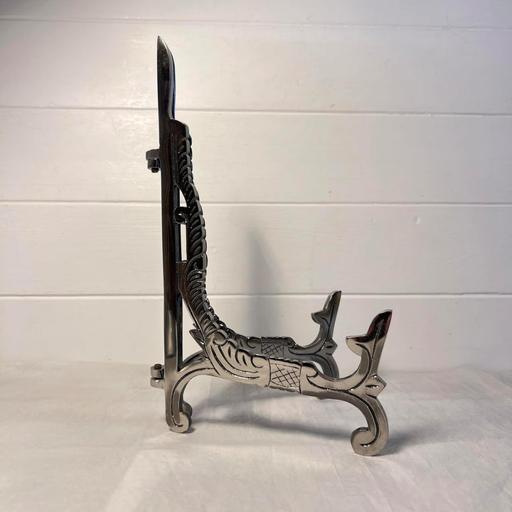 Thorness Grosse Metall-Staffelei, 25,4 cm, Antik-Nickel-Finish, Tellerhalter, Präsentationsständer,
