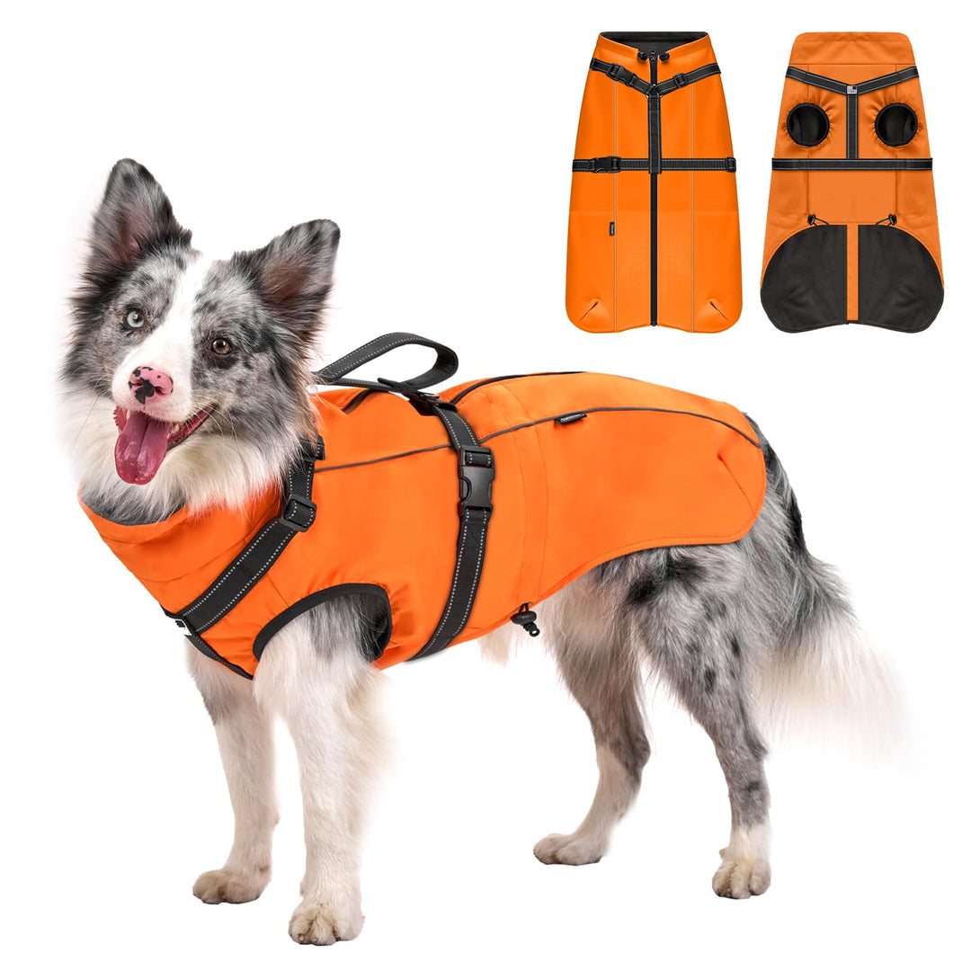 OneTigris Hundejacke, Wasserdichter Winterweste Jacken Hundemantel Mit Bediengriff, Bequeme Ausschei