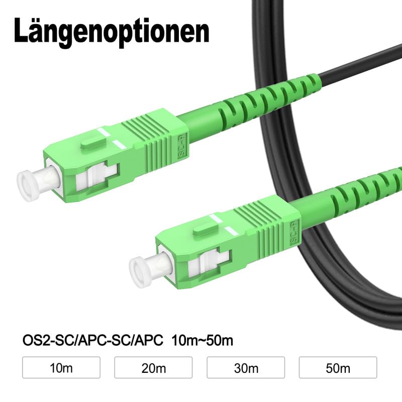 RamboCables 30M Gepanzerte Glasfaser-Kabel SC/APC auf SC/APC, Simplex Singlemode Gepanzerte Glasfase