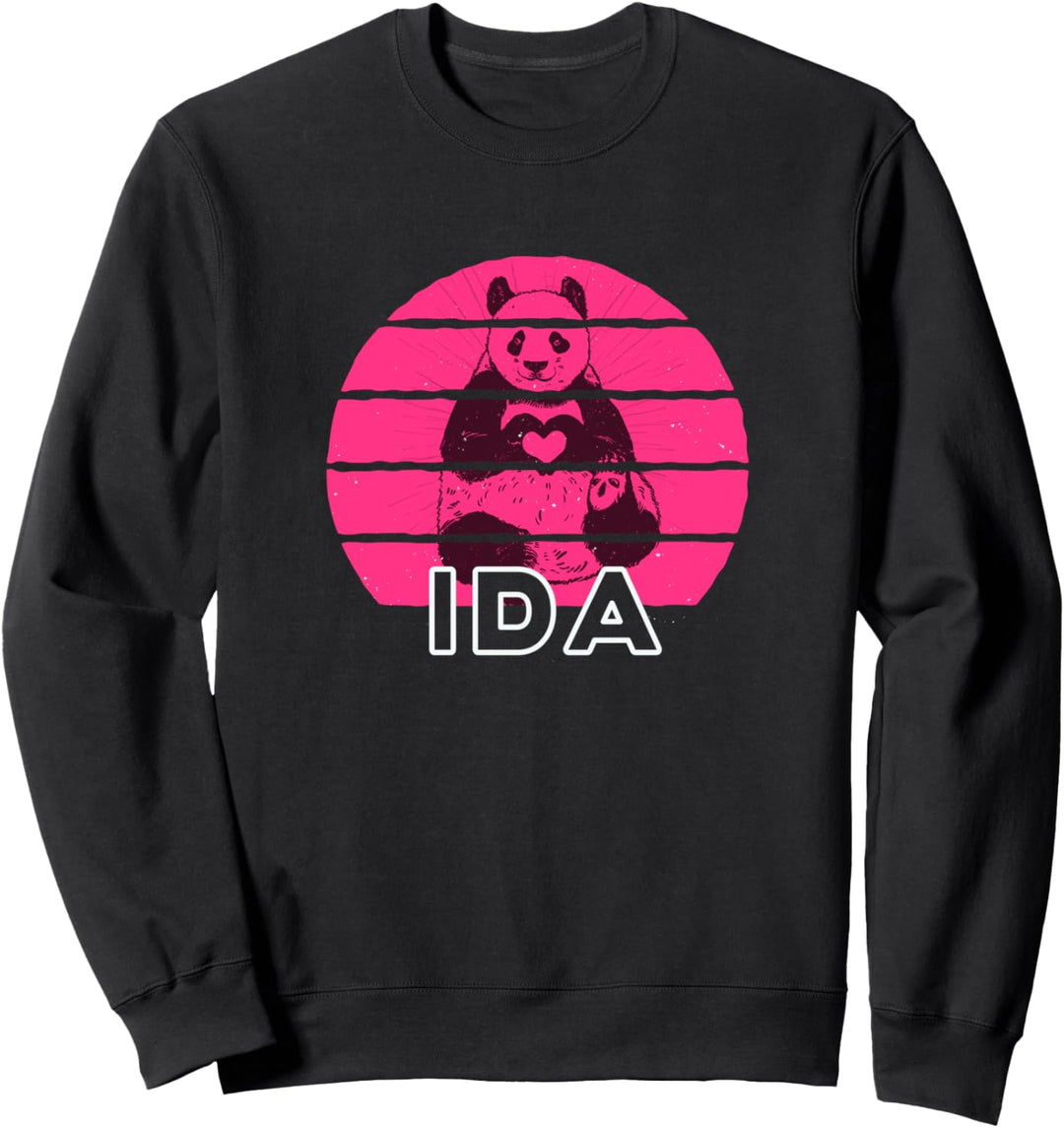 IDA - Schöner Mädchen Name mit süssem Panda Sweatshirt