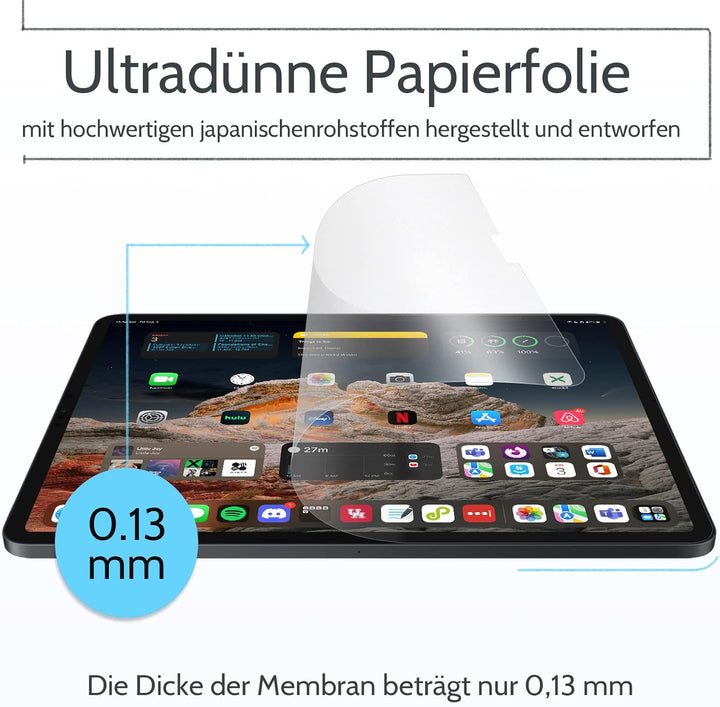 2 Stück Papier Schutzfolie Kompatibel mit iPad Air 5.Generation 2022 & iPad Air 4 2020 10,9 Zoll, iP
