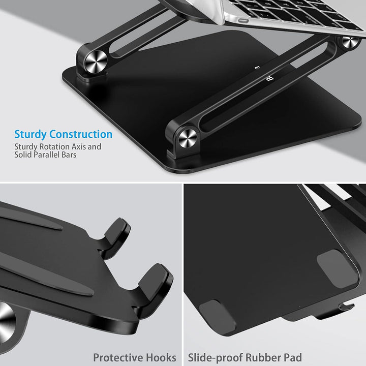 BoYata Laptop ständer, Multi-Angle-Standfuss mit Heat-Vent, Aluminium Einstellbares Notebook ständer
