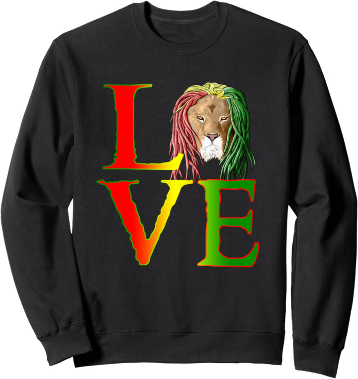 Jamaica One Love Reggae Karibik Rasta Rastafari Löwe Sweatshirt