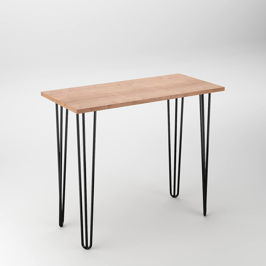 Emuca - Set aus 4 Set aus Vier Hairpin 3-Stangentischbeinen, Höhe 710 mm, schwarz lackiert, Stahl 12