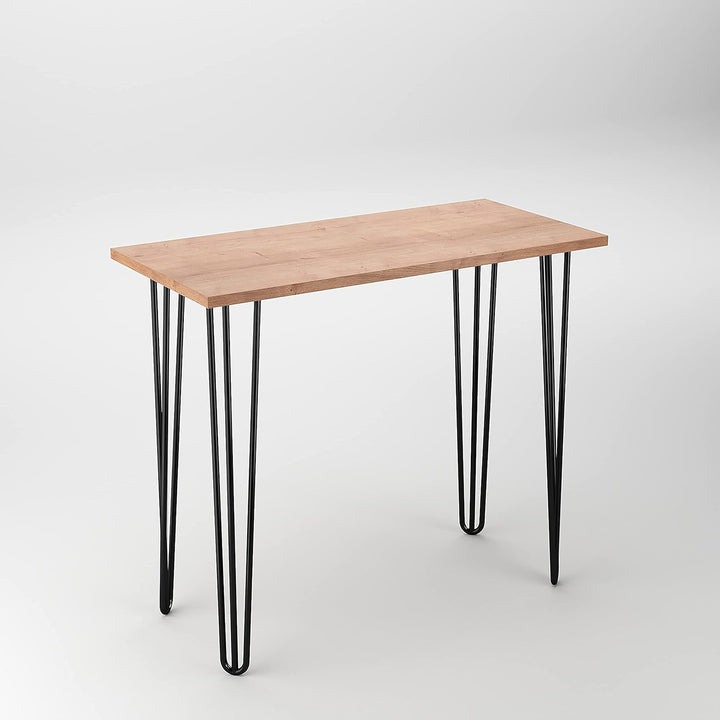 Emuca - Set aus 4 Set aus Vier Hairpin 3-Stangentischbeinen, Höhe 710 mm, schwarz lackiert, Stahl 12