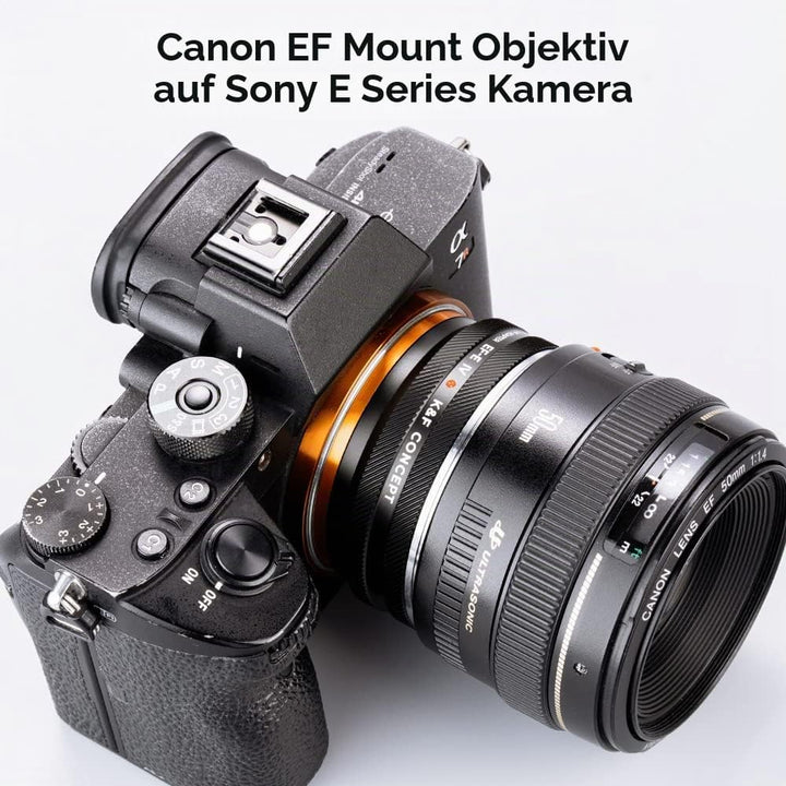 K&amp;F Concept Lens Mount Adapter EOS-NEX IV IV Manueller Fokus Kompatibel mit Canon (EF/EF-S) Objektiv