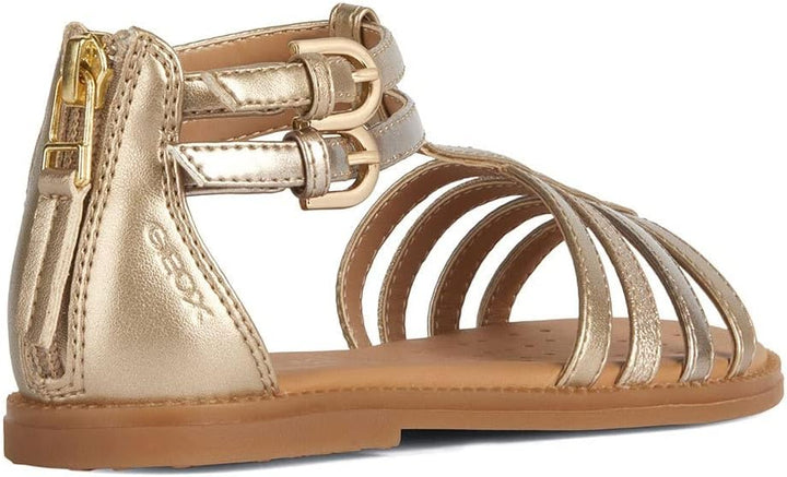 Geox Mädchen J Karly Girl Sandal 33 EU Platinum, 33 EU Platinum