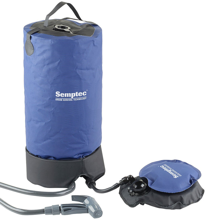 Semptec Urban Survival Technology Solardusche: Tragbare Druck-Campingdusche mit Fusspumpe, 11 Liter