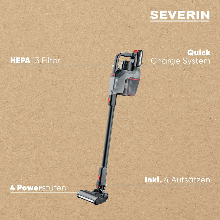 SEVERIN SEPURO Akku Stiel- und Handstaubsauger mit Einhell Power Akku und TURBO-Stufe, kabelloser St