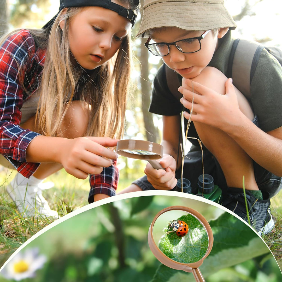 ROBUD Kids Outdoor Explorer Kit, Käferfang-Abenteuer-Sets mit Schmetterlingsnetzen, Lupen, Käferbehä