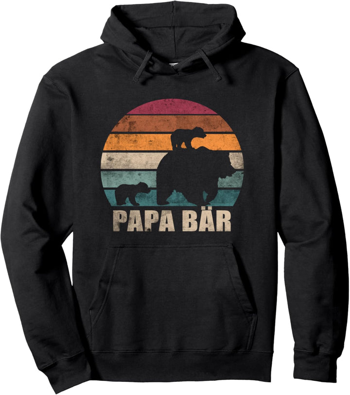 Papa Bär mit Zwillingen Vatertag Retro Vater von Zwillingen Pullover Hoodie