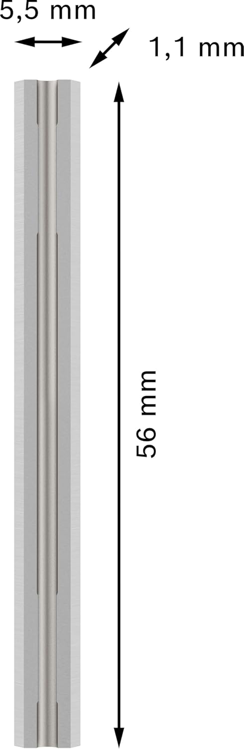 Bosch 10x PRO Hobelmesser (für Kunststoffbeschichtete Platten, Hartholz, 56 x 5,5 x 1,1 mm, Professi