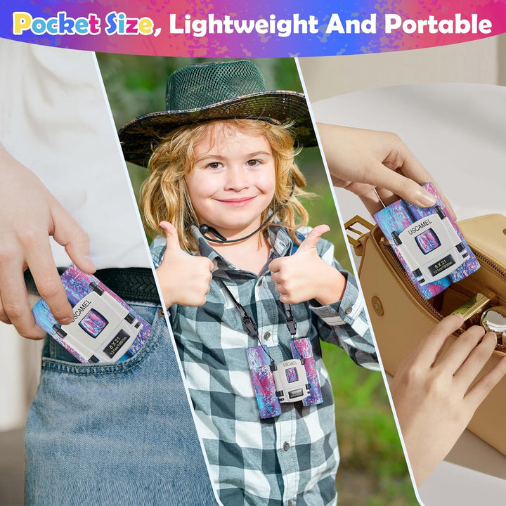 USCAMEL 8x21 Kompaktes Fernglas für Kinder und Erwachsene – Leistungsstarkes Mini-Fernglas für Vogel