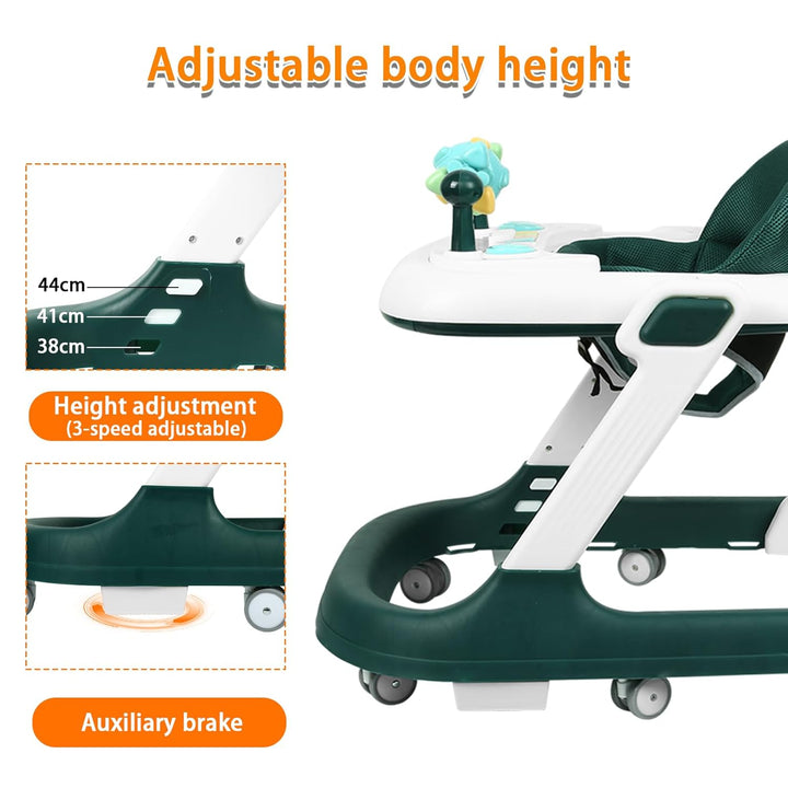 OHMG 4-in-1 Lauflernhilfe für Babys mit interaktivem Multiaktivitätstablett mit abnehmbarer Musik, h