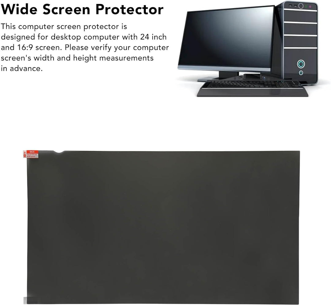 GOWENIC 24 Zoll Blickschutzfilter für Desktop Computermonitor, 16:9 Seitenverhältnis, UV und Blaulic