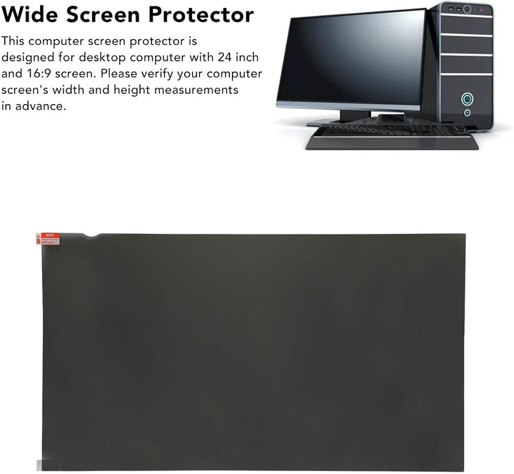 GOWENIC 24 Zoll Blickschutzfilter für Desktop Computermonitor, 16:9 Seitenverhältnis, UV und Blaulic