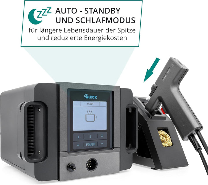 QUICK TV2+ Vakuum-Entlötstation 200W – präzise Temperaturregelung in Industriequalität, kalibrierbar