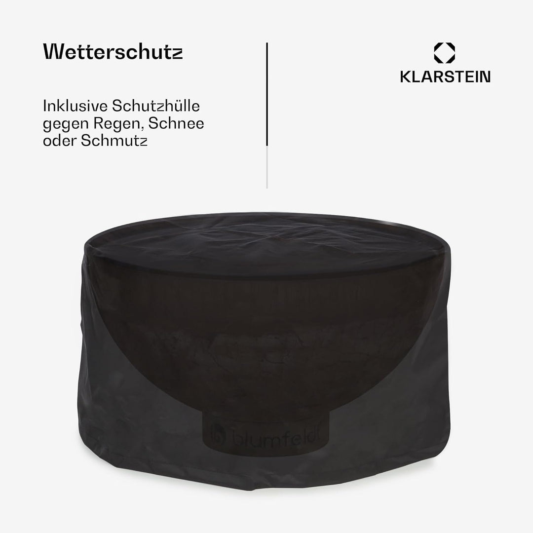 blumfeldt Savage Feuerschale mit Grill, Ø Feuerschale: 60,5 cm, Wasser- und frostfest, Brennstoff: F