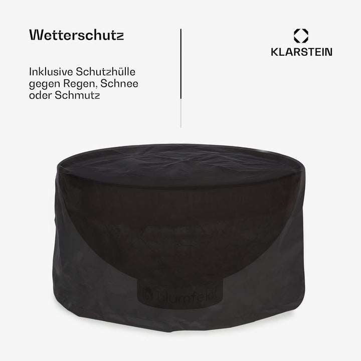 blumfeldt Savage Feuerschale mit Grill, Ø Feuerschale: 60,5 cm, Wasser- und frostfest, Brennstoff: F