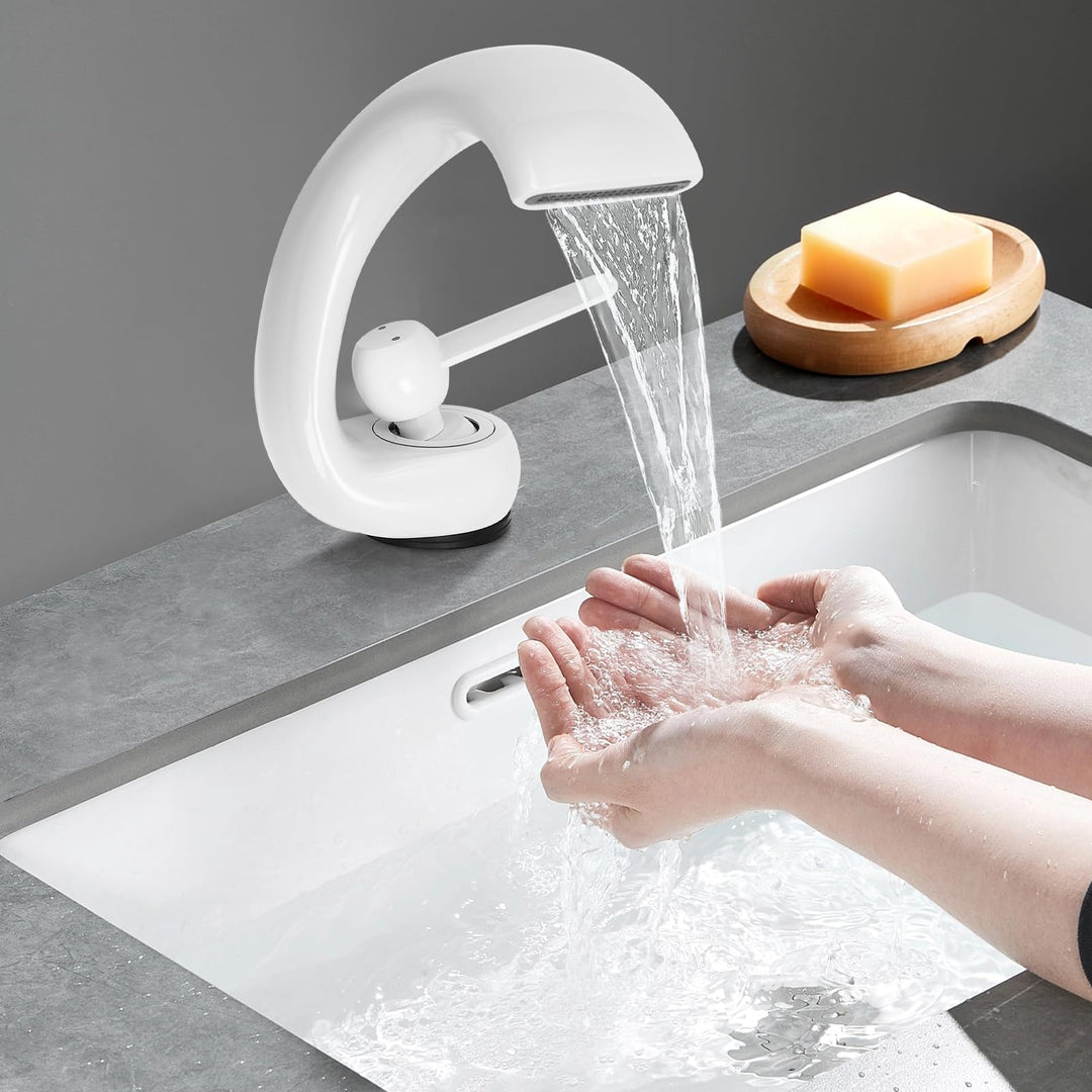 Wasserhahn Bad-Mischbatterie, Wasserfall Badezimmerarmatur, moderner Waschtischarmatur, Wasserfallar