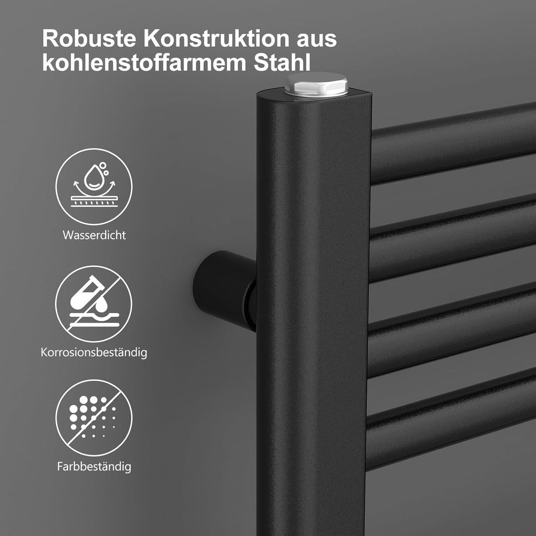 YEAUPE PRO Badheizkörper 1200x500 mm Wandmontiert, Handtuchheizkörper Handtuchhalter Handtuchwärmer