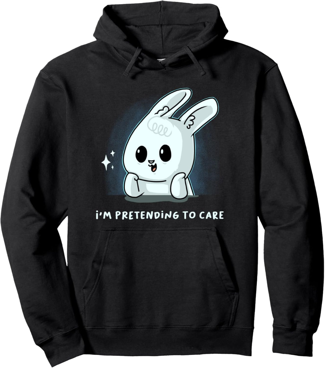 I'm Pretending To Care Nerd Bunny Kawaii Anime Geek Hase Pullover Hoodie