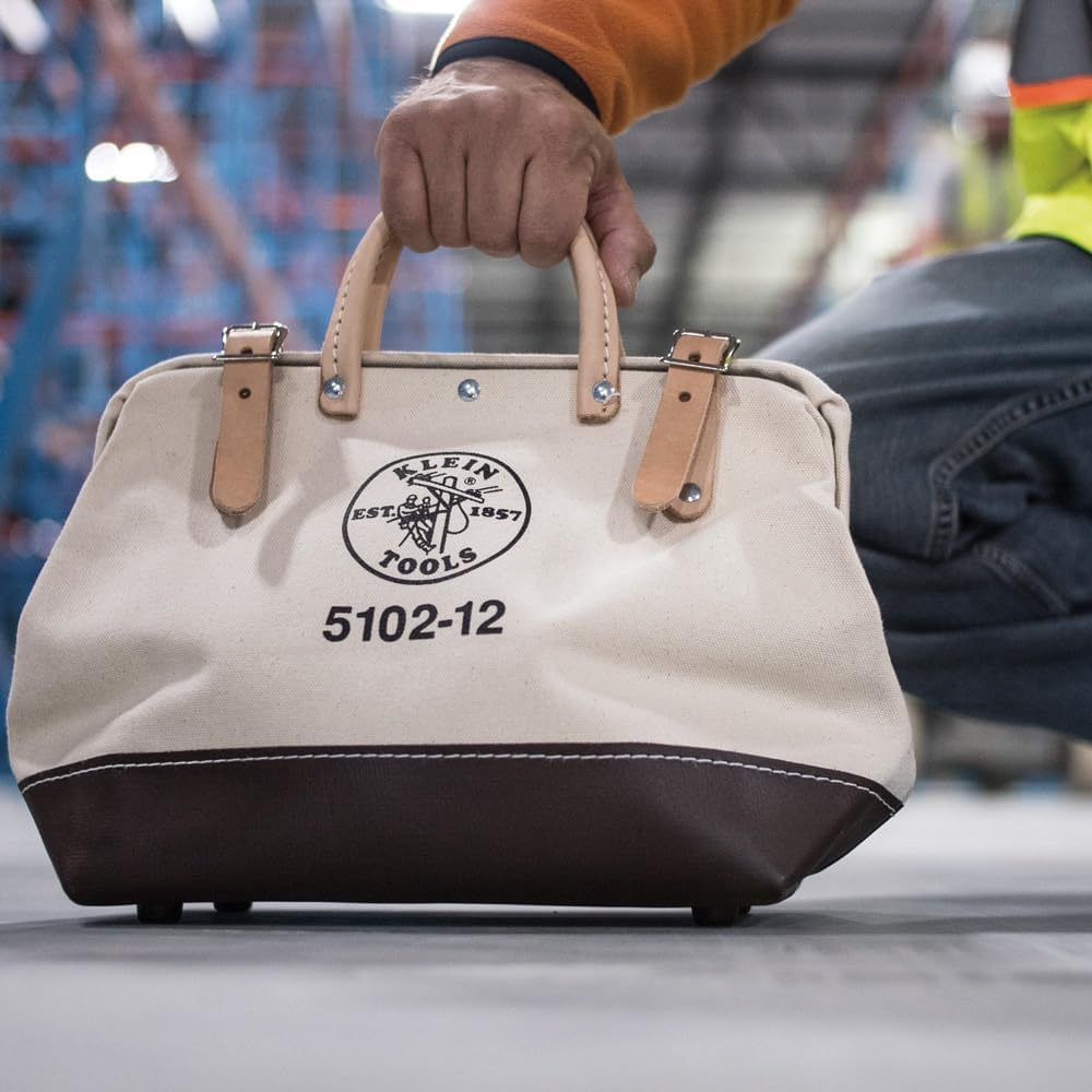 Klein Tools 5102-12 Werkzeugtasche aus Naturleinen, strapazierfähig, Werkzeugtasche, Mehrzwecktasche
