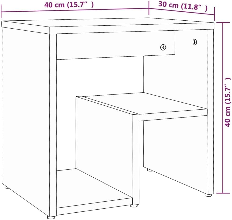 vidaXL Nachttisch mit Stauraum Nachtschrank Nachtkonsole Nachtkommode Schlafzimmer Schrank Kommode B
