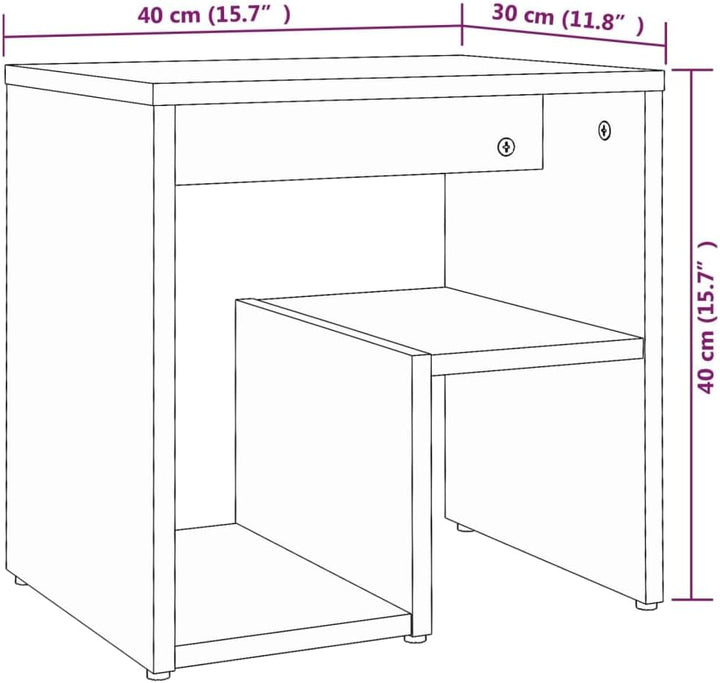 vidaXL Nachttisch mit Stauraum Nachtschrank Nachtkonsole Nachtkommode Schlafzimmer Schrank Kommode B